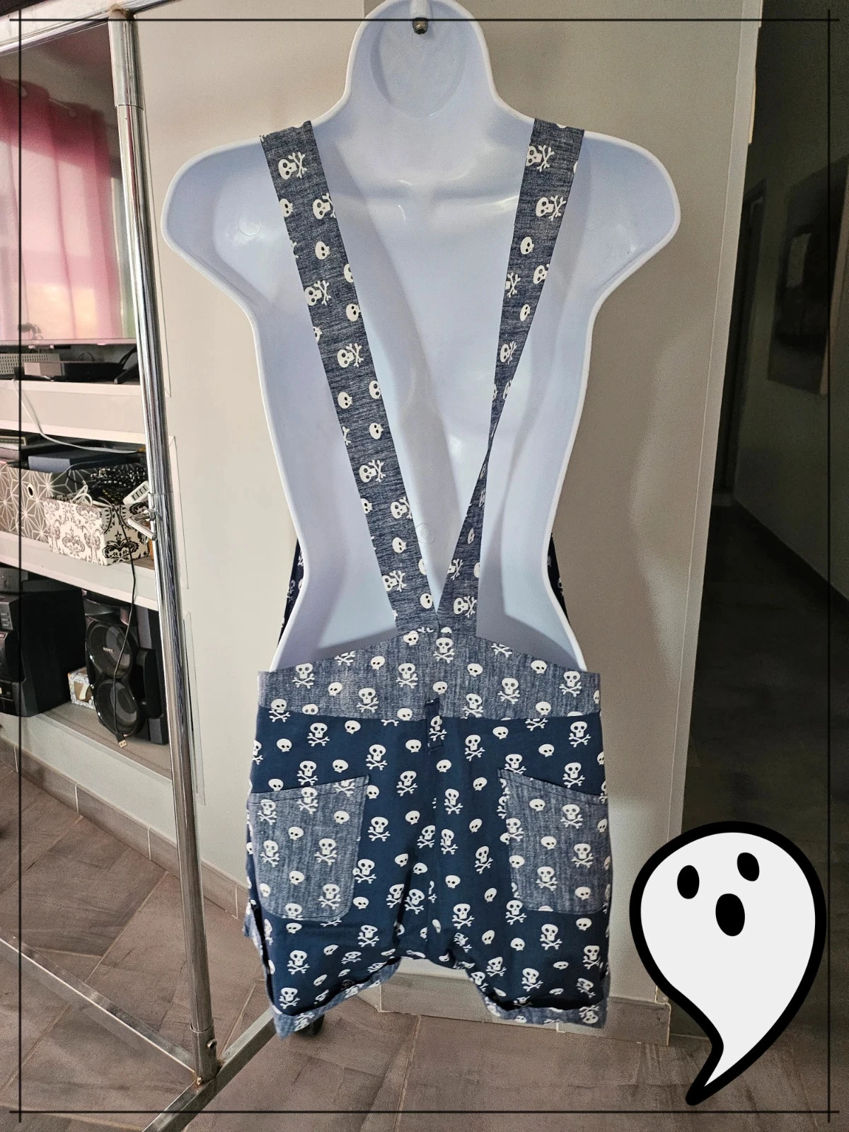 handgemaakte combi short met schattige doodshoofd – photo 4